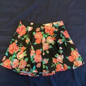 Ambiance Apparel Floral Mini Skater Skirt